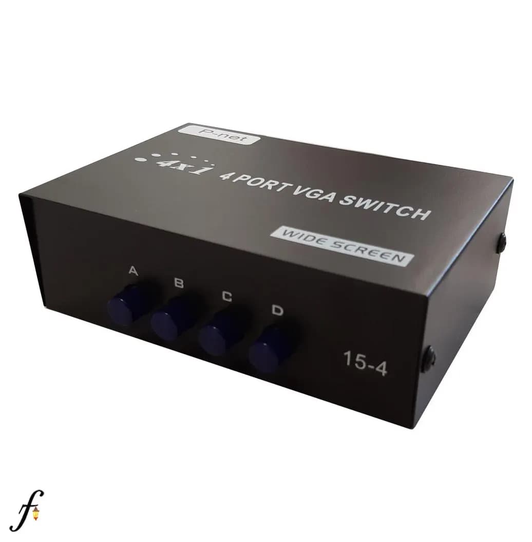 سوئیچ 4 پورت دستی VGA پی نت با بدنه فلز
