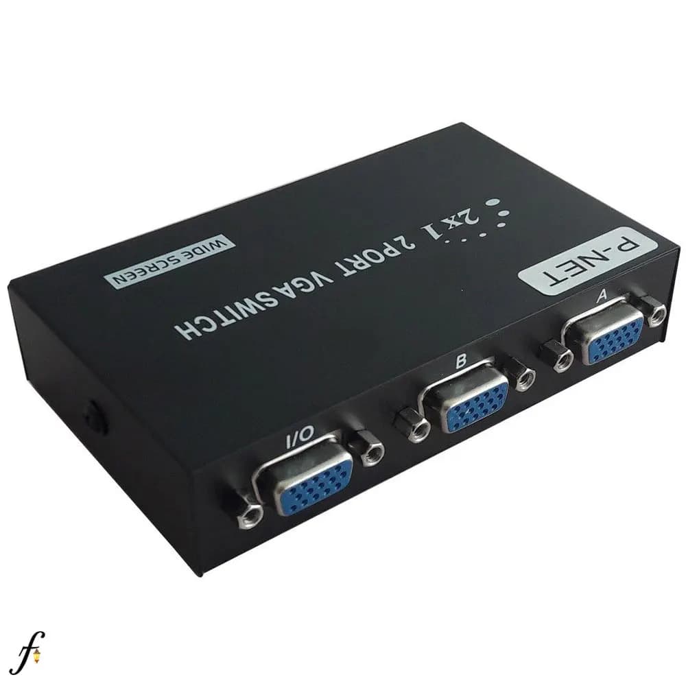 سوئیچ 2 پورت دستی VGA پی نت با بدنه فلز — تصویر ۳