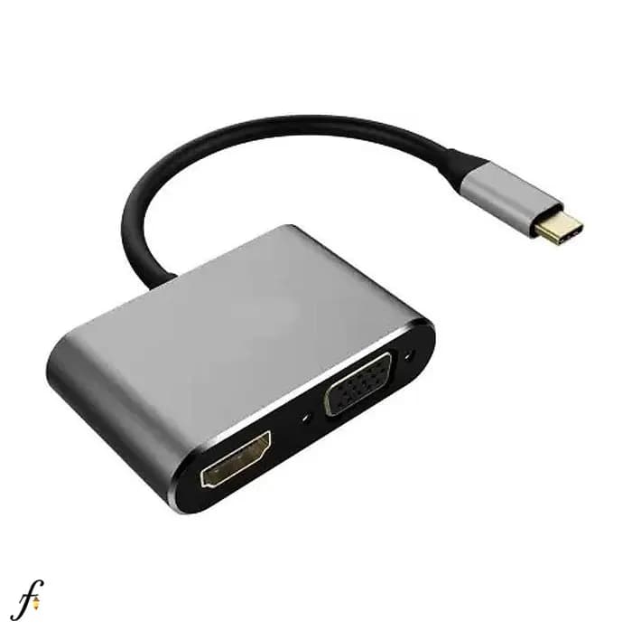 تبدیل Type-C به HDMI و VGA فرانت مدل FN-UC2VH202