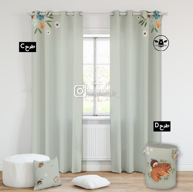 پرده اتاق کودک طرح حیوانات خواب آلو — تصویر ۴