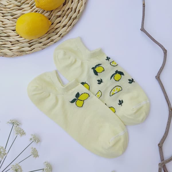 جوراب میوه ای مچی دخترانه طرح lemon کد PH859.2 — تصویر ۳
