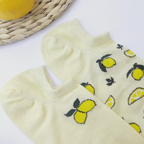 جوراب میوه ای مچی دخترانه طرح lemon کد PH859.2 — تصویر ۵
