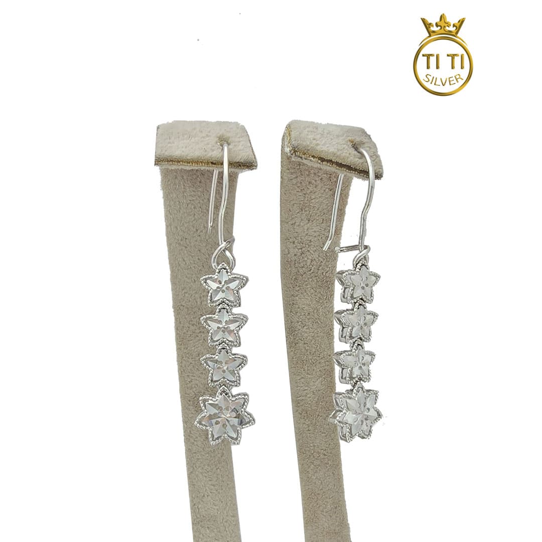 گوشواره نقره تراش طرح طلا 512