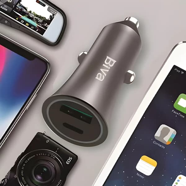 شارژر فندکی بیوا Biva CC-01Q+C توان 20 وات — تصویر ۴