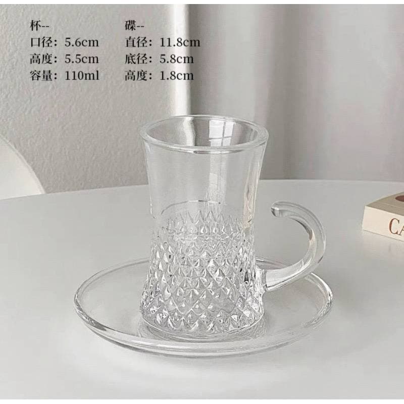 فنجان ونعلبکی 6تایی طرح مینی دایموند 100میل Deli