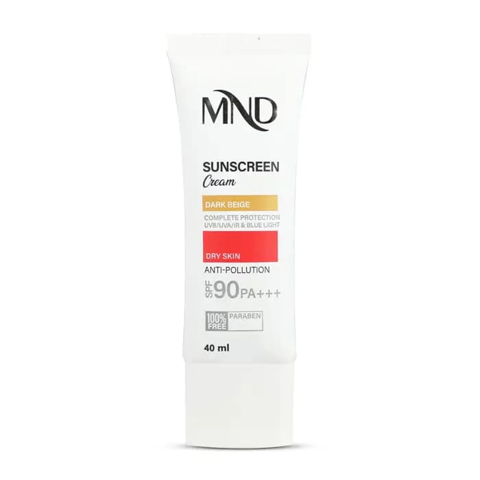 کرم ضد آفتاب با فاکتور حفاظتی 90 (SPF 90) مناسب پوست خشک بـژ تیره ام ان دی 40 میلی لیتر — تصویر ۲