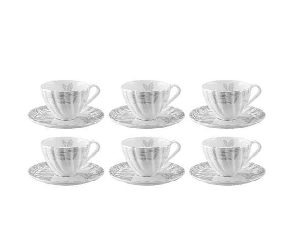ست چایخوری 12 پارچه گلدکیش طرح الینا نقره ای