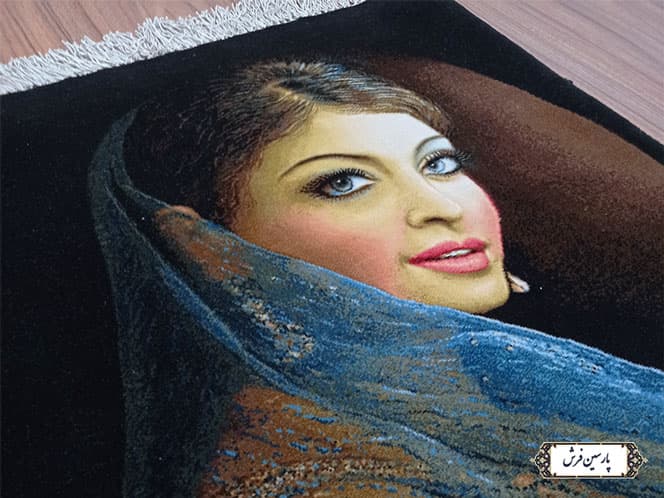 تابلو فرش دستباف تبریز طرح دختر زیبا – کد TC6307 — تصویر ۲