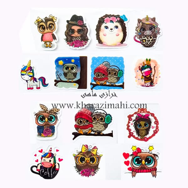 برچسب حرارتی طرح جغد عینکی (کد66)