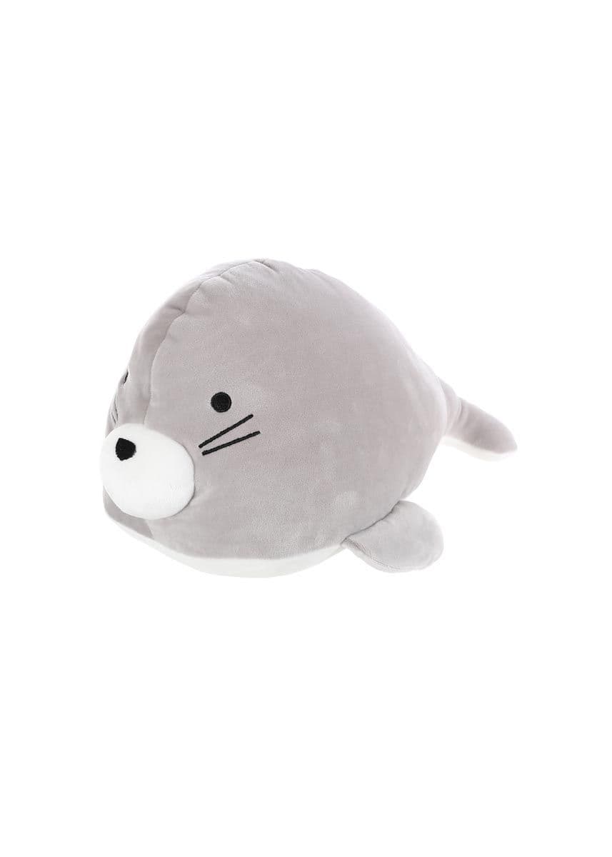 عروسک پولیشی مینیسو، طرح فوک، مدل MINISO Seal Plush Toy (Grey)، سفید/خاکستری، 42 سانتی متر