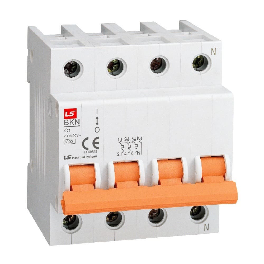 LS کلید مینیاتوری چهار پل- 50A-6KA – منحنی C (موتوری) BKJ-LA 4P C50 A