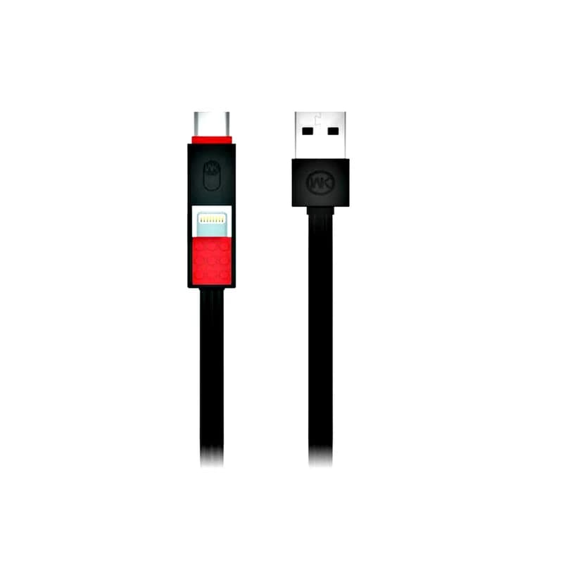 کابل تبدیل USB به microUSB/USB-C/لایتنینگ دابلیو کی مدل WDC-012 به طول 1 متر — تصویر ۲