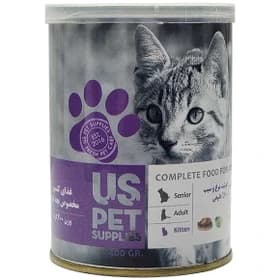 کنسرو پته بچه‌گربه (کیتن) یو اس پت با طعم مرغ و سیب ۴۰۰ گرمی | US Pet Chicken and Apple Kitten Pâté