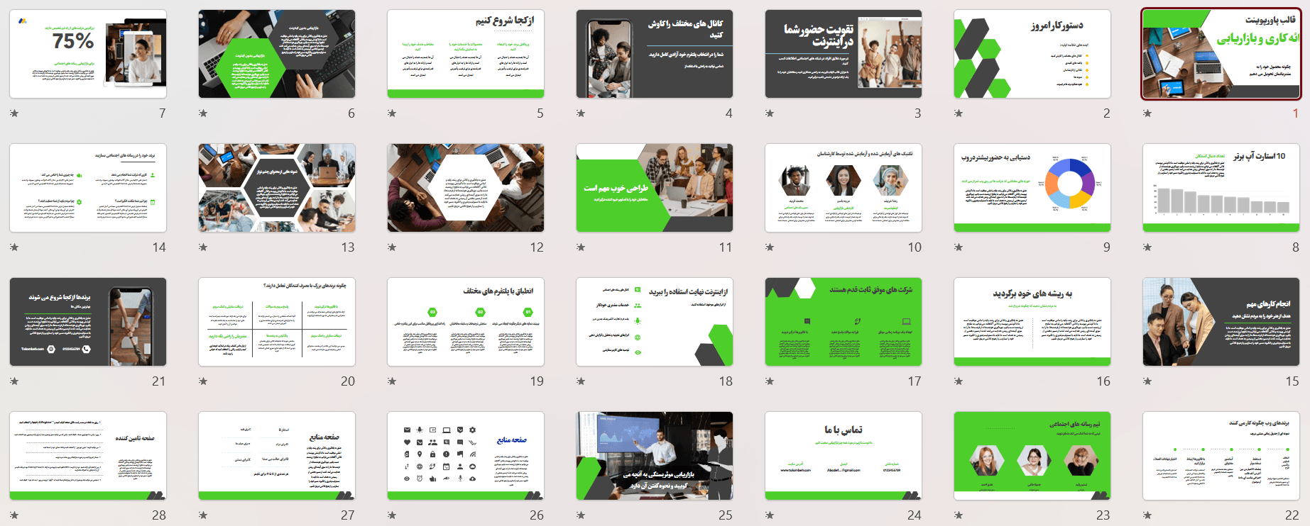 قالب پاورپوینت ارائه کاری و بازاریابی