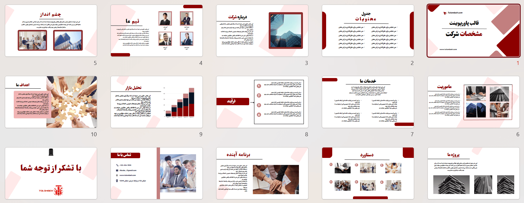 قالب پاورپوینت مشخصات شرکت