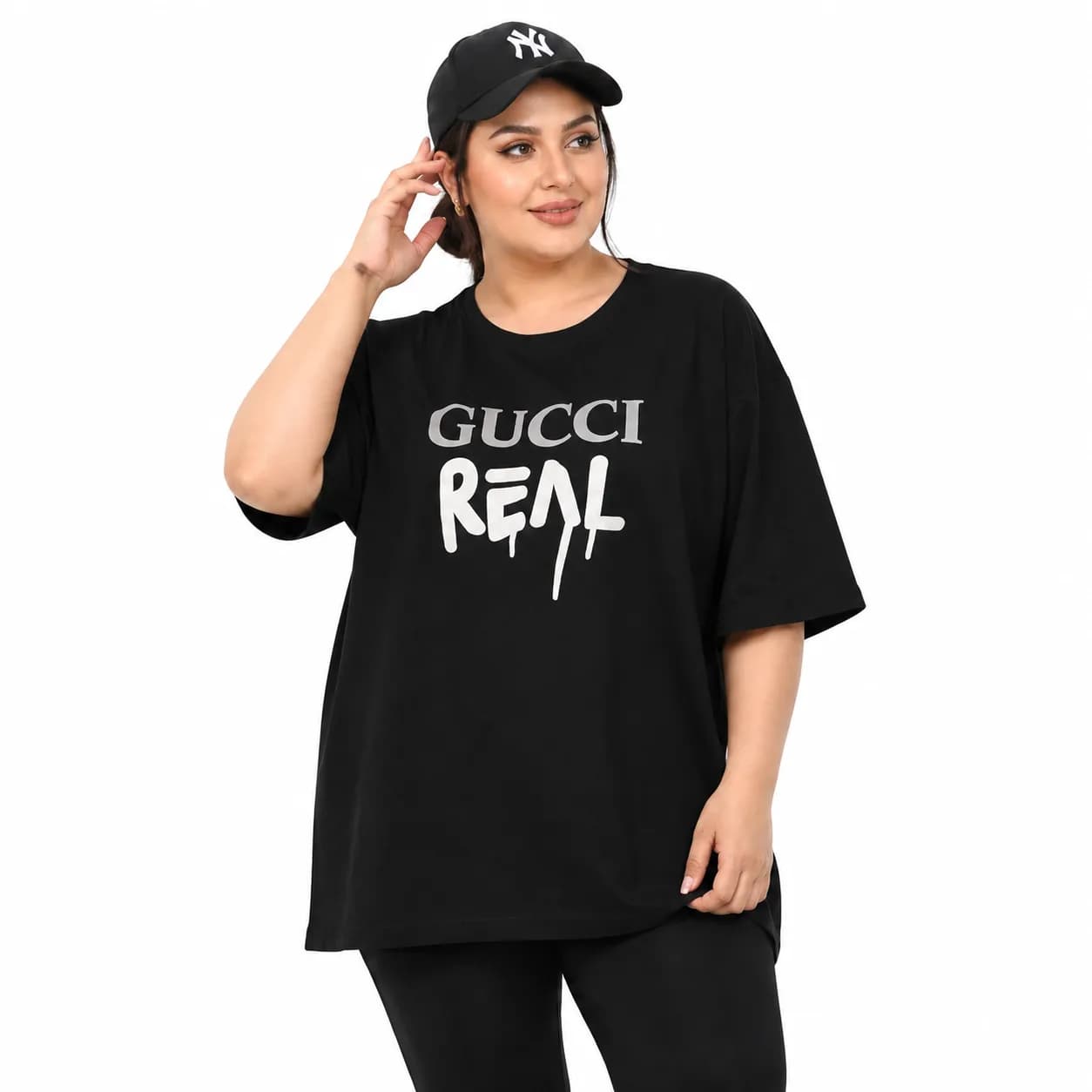 تیشرت سایز بزرگ زنانه وارداتی طرح GUCCI — تصویر ۴