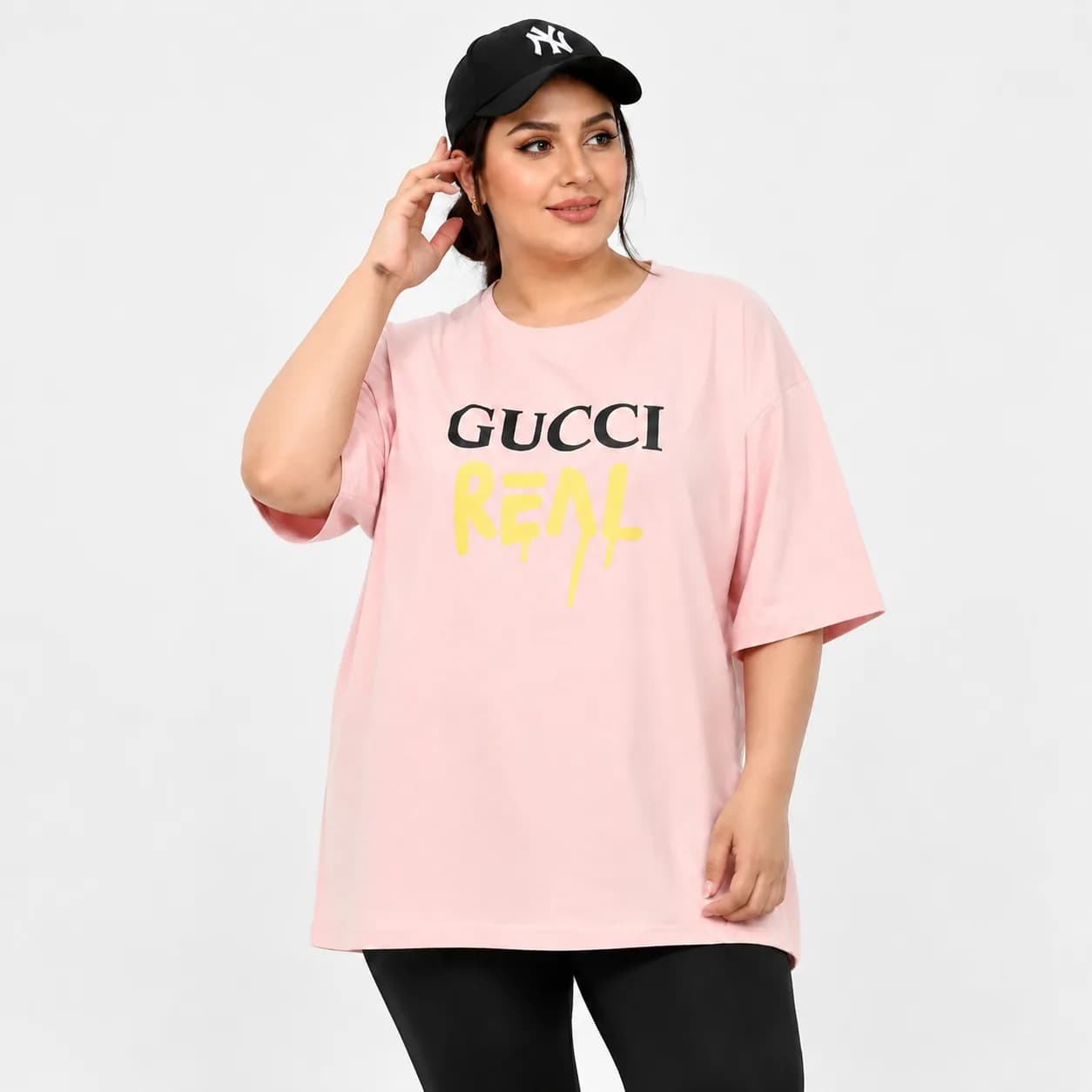 تیشرت سایز بزرگ زنانه وارداتی طرح GUCCI — تصویر ۲
