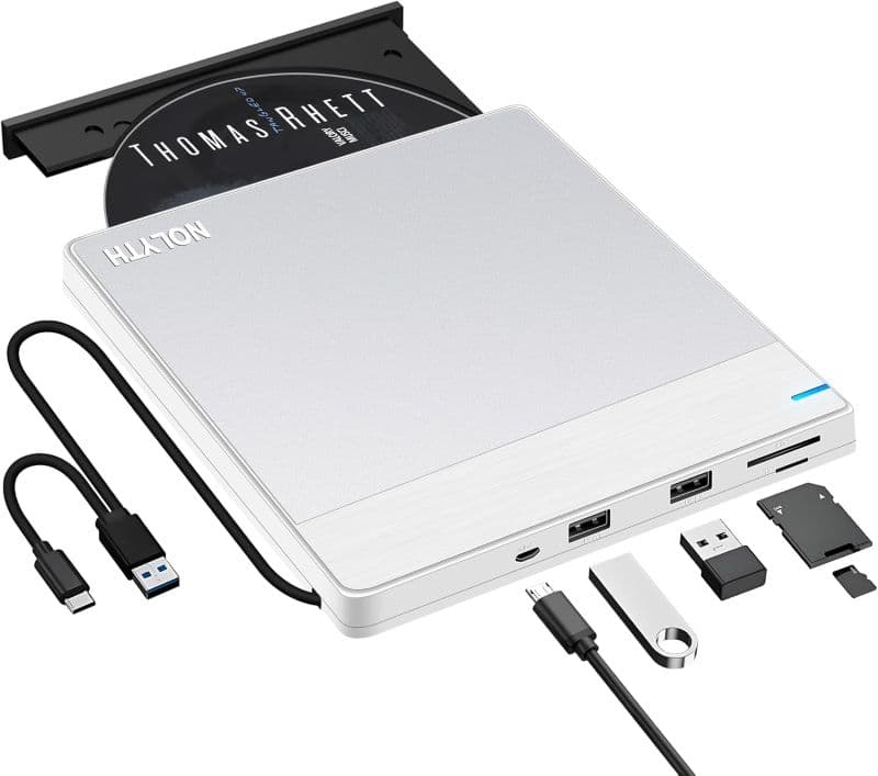 درایو سی دی ۴ در ۱ اکسترنال NOLYTH مدل CT09 برای مک با پورت های USB SD/TF/2