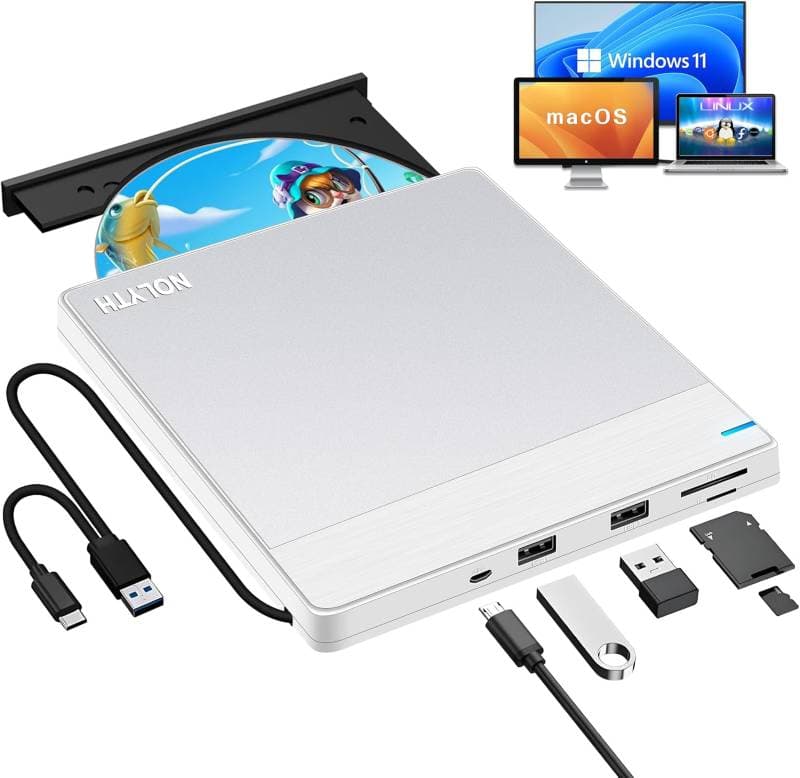 درایو سی دی ۴ در ۱ اکسترنال NOLYTH مدل CT09 برای مک با پورت های USB SD/TF/2 — تصویر ۲