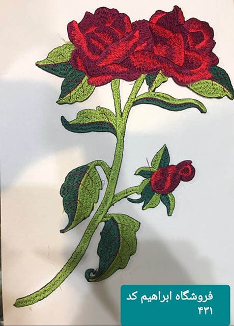 پنل لباس کد ۴۳۱ گل رز دوقلو قرمز