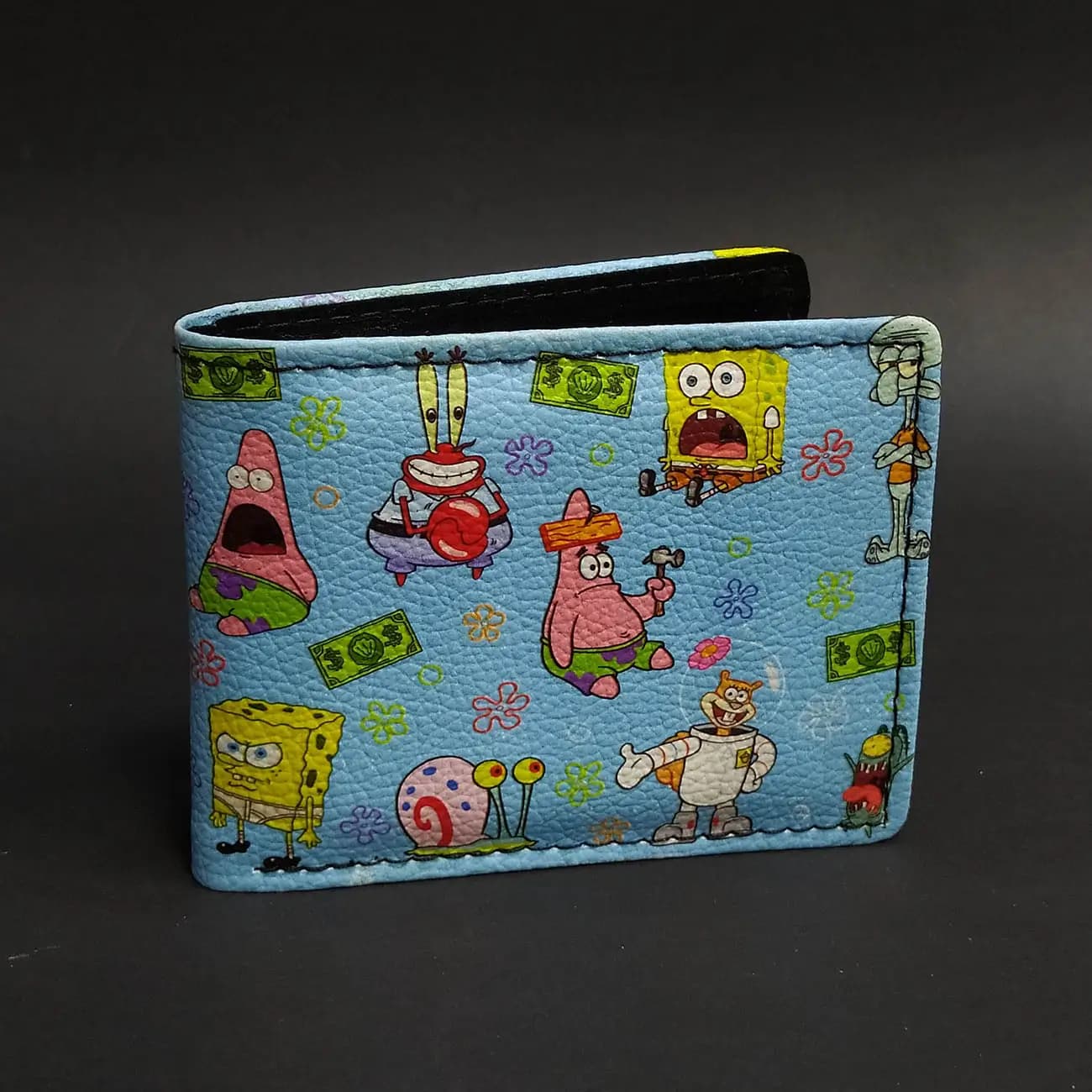 کیف پول چاپی طرح باب اسفنجی و دوستان SpongeBob Characters | کیف پول فانتزی کارتونی برای طرفداران بیکینی باتم — تصویر ۲