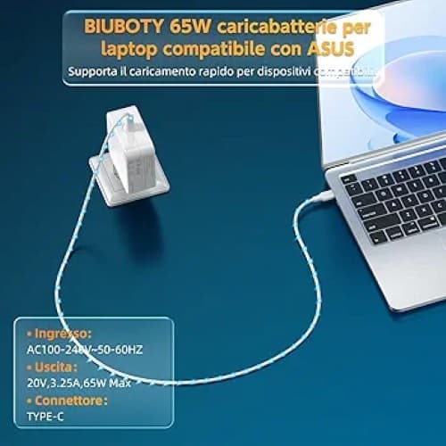 شارژر ۶۵ واتی USB-C سازگار با مک‌بوک ایر — تصویر ۳