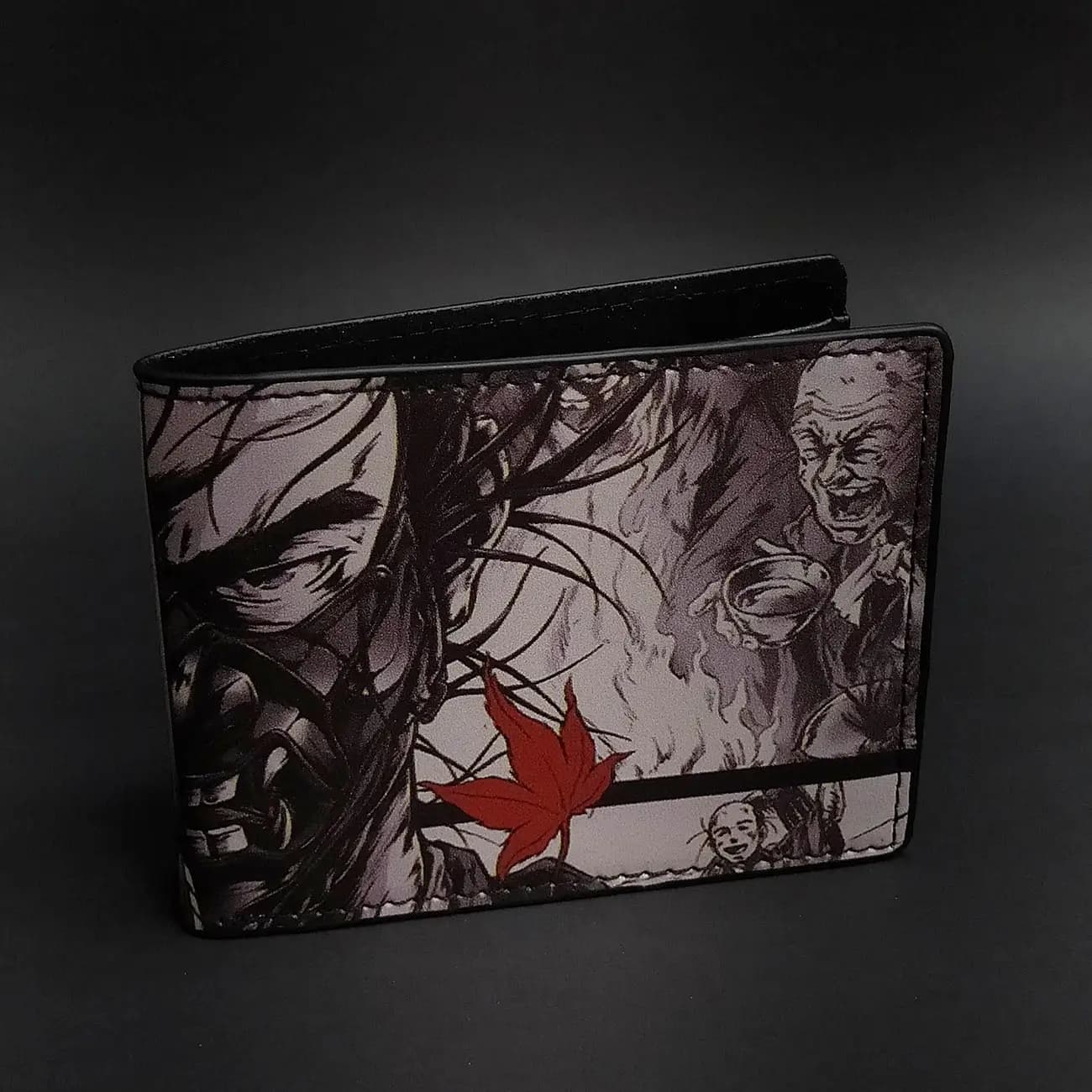 کیف پول چاپی Tokyo Ghoul | کیف پول کن کانکی Ken Kaneki با طرح ماسک غول و پنل مانگا