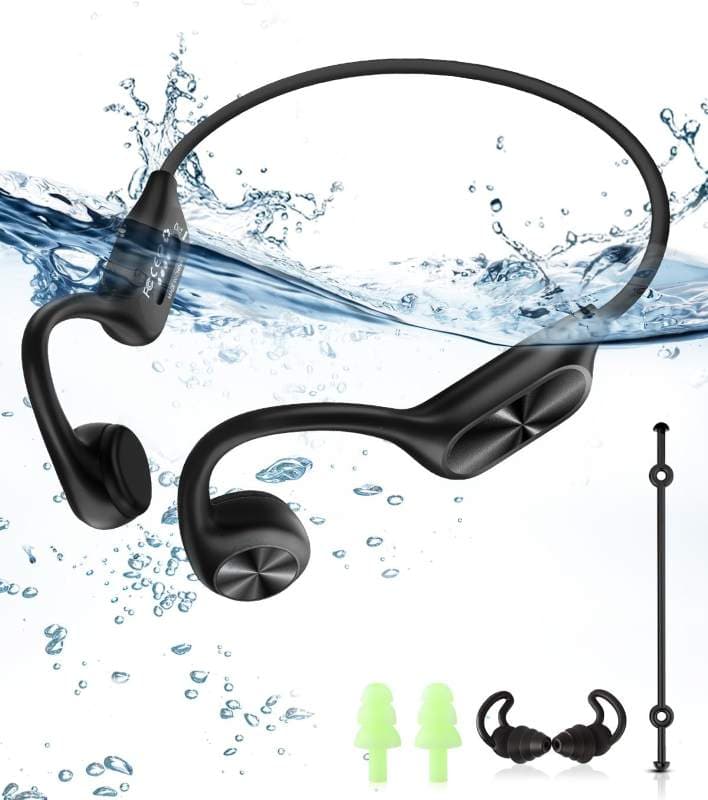 هدفون هدایت استخوانی القایی WalkerFit ضد آب IPX8 و 32 گیگابایت حافظه MP3 برای شنا در زیر آب مدل T10PRO