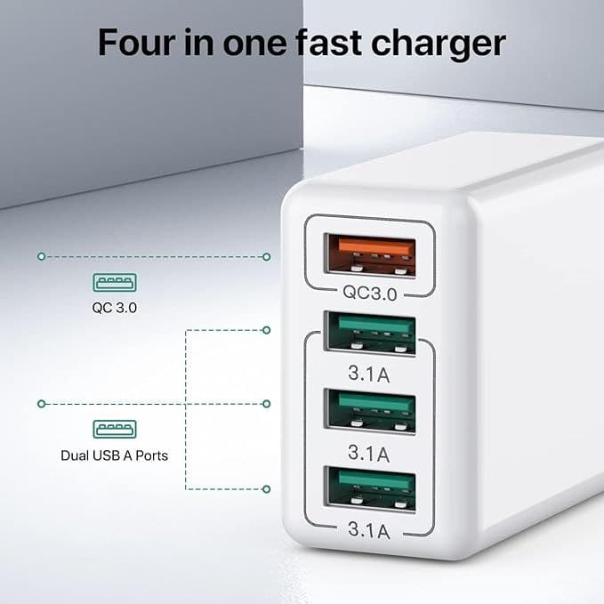 شارژر دیواری (هاب شارژر) 4 پورت USB مدلRE-QC40W — تصویر ۵