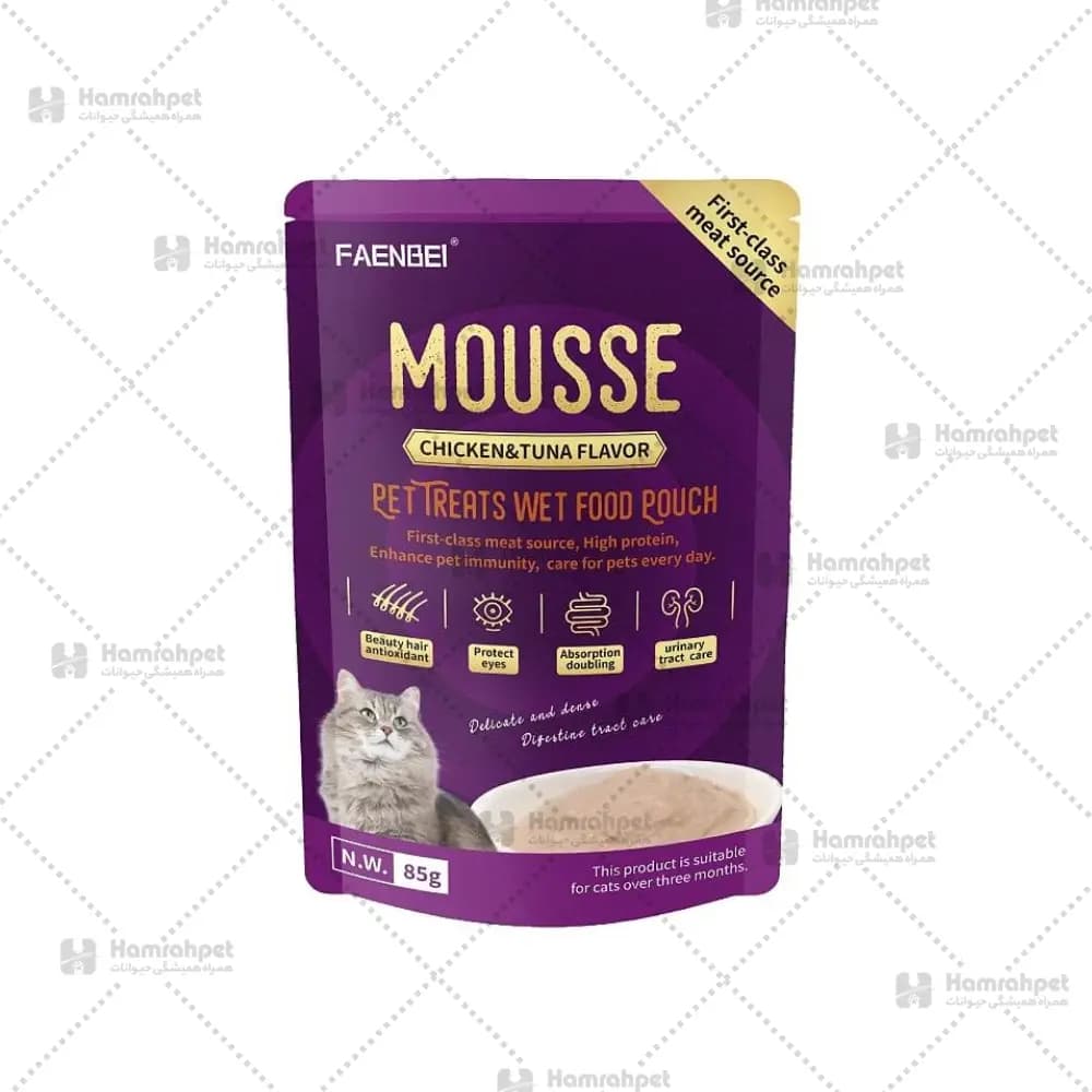 موس گربه فنبی Faenbei طعم مرغ و ماهی تن وزن 85 گرم — تصویر ۲