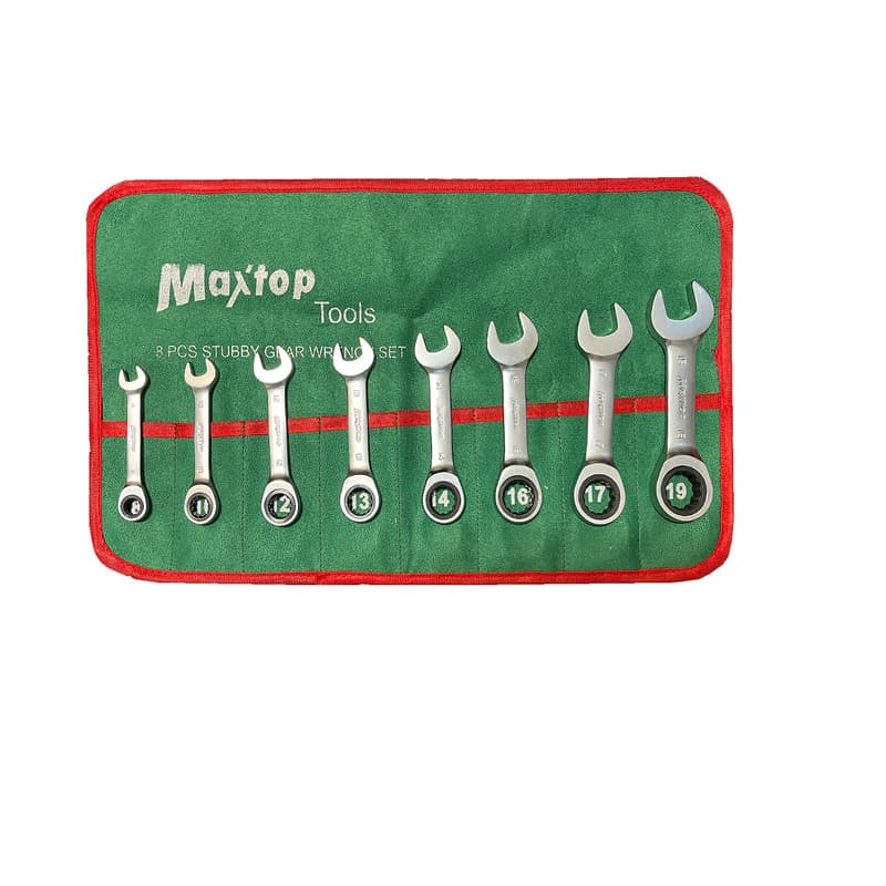 ست آچار کوتاه 8 عددی یکسر تخت و جغجغه ای مکس تاپ مدل MAXTOP8