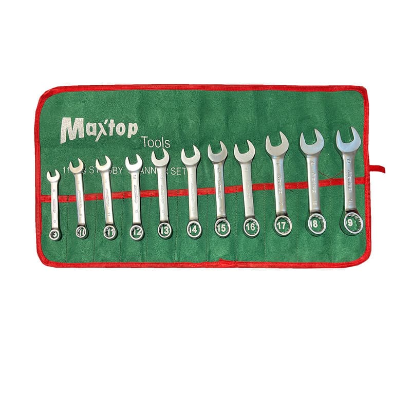 ست آچار کوتاه 11 عددی یکسر تخت و رینگی مکس تاپ مدل MAXTOP11