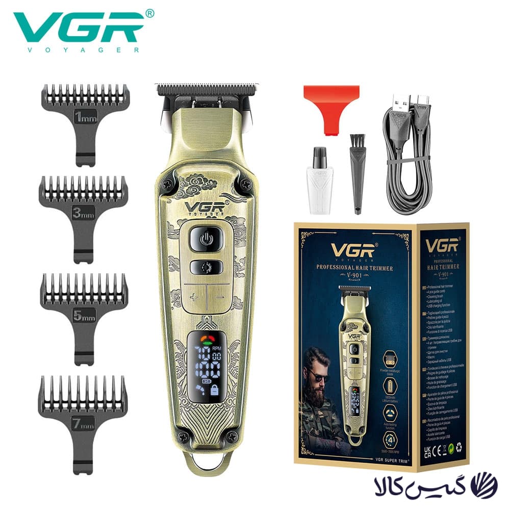 ماشین اصلاح مو سر و صورت وی جی ار مدل V-901
