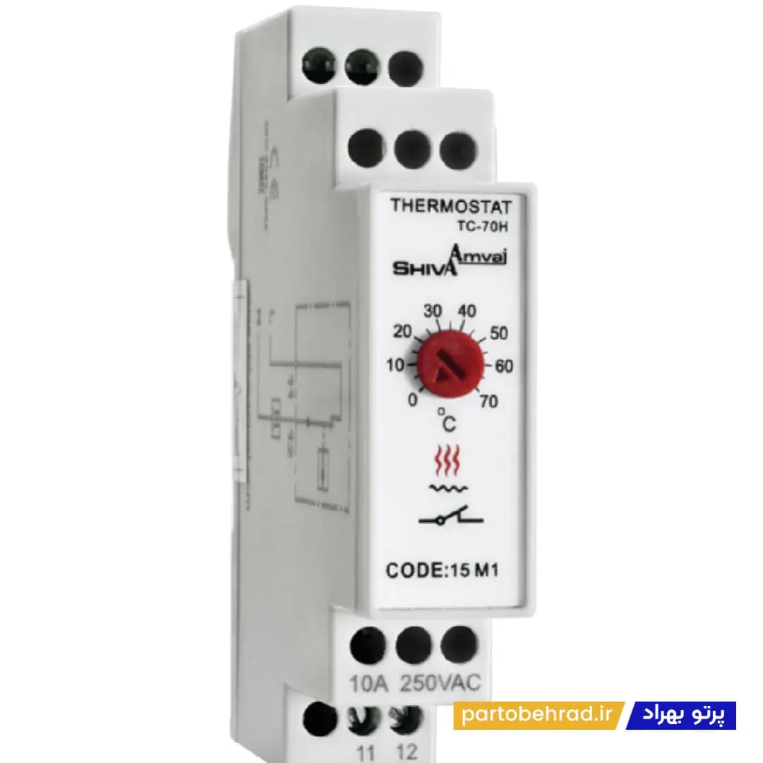 ترموستات تابلویی فن سری M شیوا امواج مدل TC-70C — تصویر ۳