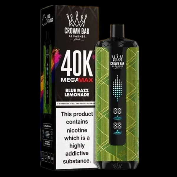 ویپ یکبار مصرف الفاخر مگامکس لیموناد رز بلو 40000 پاف alfakher megamax blue razz lemonade vape