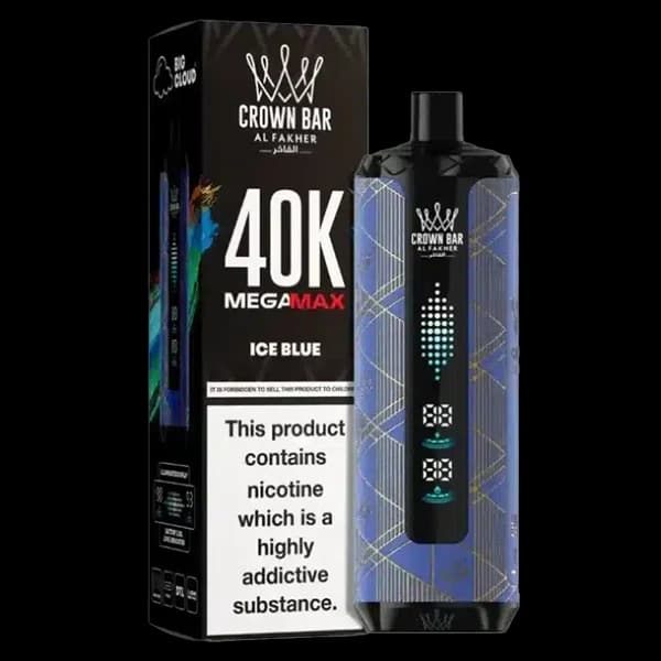 ویپ یکبار مصرف الفاخر مگامکس بلو یخ 40000 پاف alfakher megamax ice blue vape