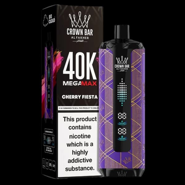 ویپ یکبار مصرف الفاخر مگامکس فیستا چری 40000 پاف alfakher megamax cherry fiesta vape — تصویر ۲