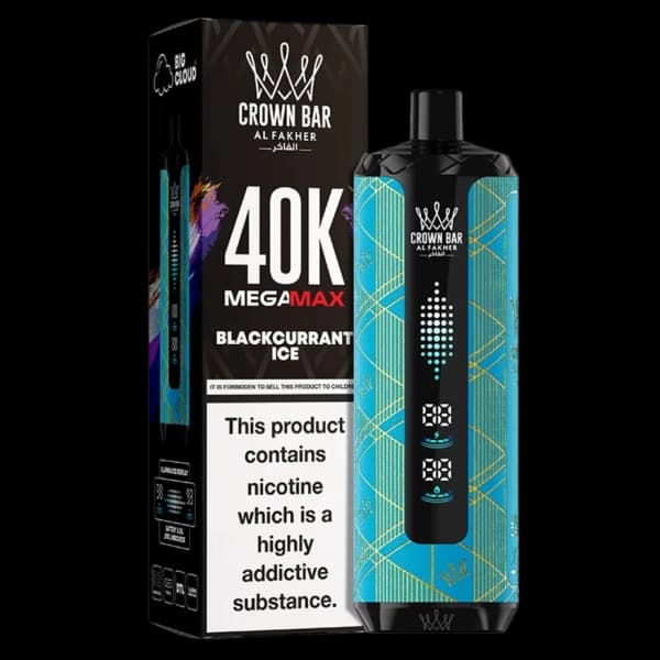 ویپ یکبار مصرف الفاخر مگامکس انگور سیاه یخ 40000 پاف alfakher megamax blackcurrant ice vape