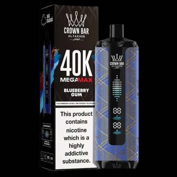 ویپ یکبار مصرف الفاخر مگامکس آدامس بلوبری 40000 پاف alfakher megamax blueberry gum vape — تصویر ۲