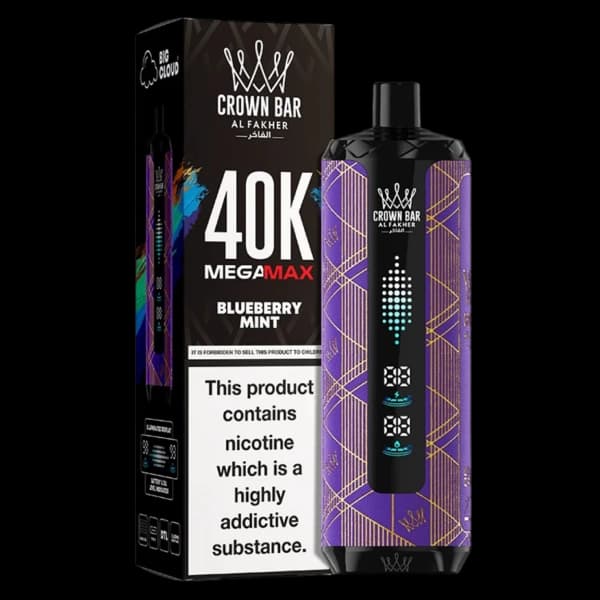 ویپ یکبار مصرف الفاخر مگامکس بلوبری نعنا 40000 پاف alfakher megamax blueberry mint vape