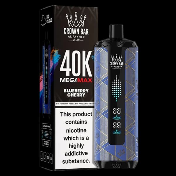 ویپ یکبار مصرف الفاخر مگامکس آلبالو بلوبری 40000 پاف alfakher megamax blueberry cherry vape