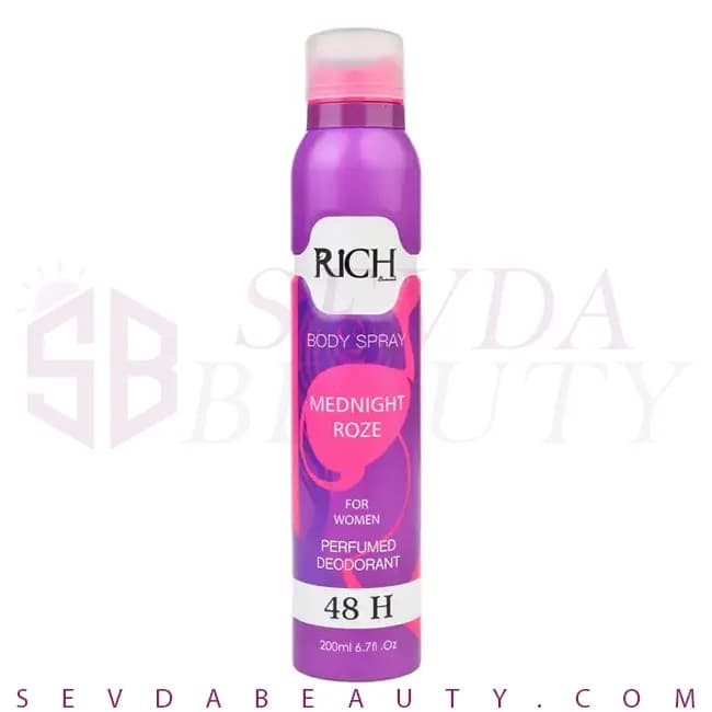 اسپری بدن زنانه خوشبو کننده ریچ Rich رایحه Mednight Roze