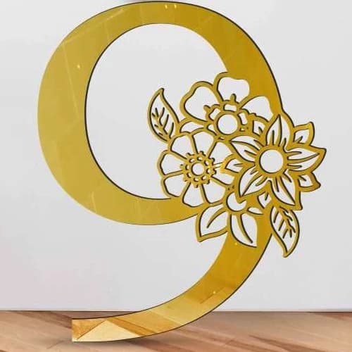 آینه دکوراتیو جنس مولتی استایل،طرح اعداد انگلیسی، در دو رنگ طلایی و نقره ای،10 سانتی، بسته 4 عددی