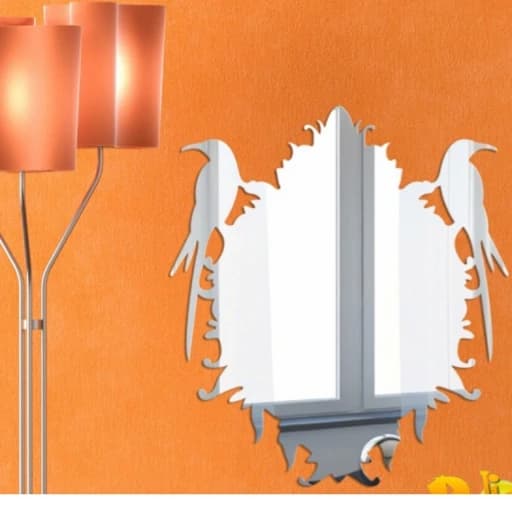آینه دکوراتیو فانتزی،طرح پرنده، جنس مولتی استایل، دردو رنگ طلایی و نقره ای، سایز 50 سانت