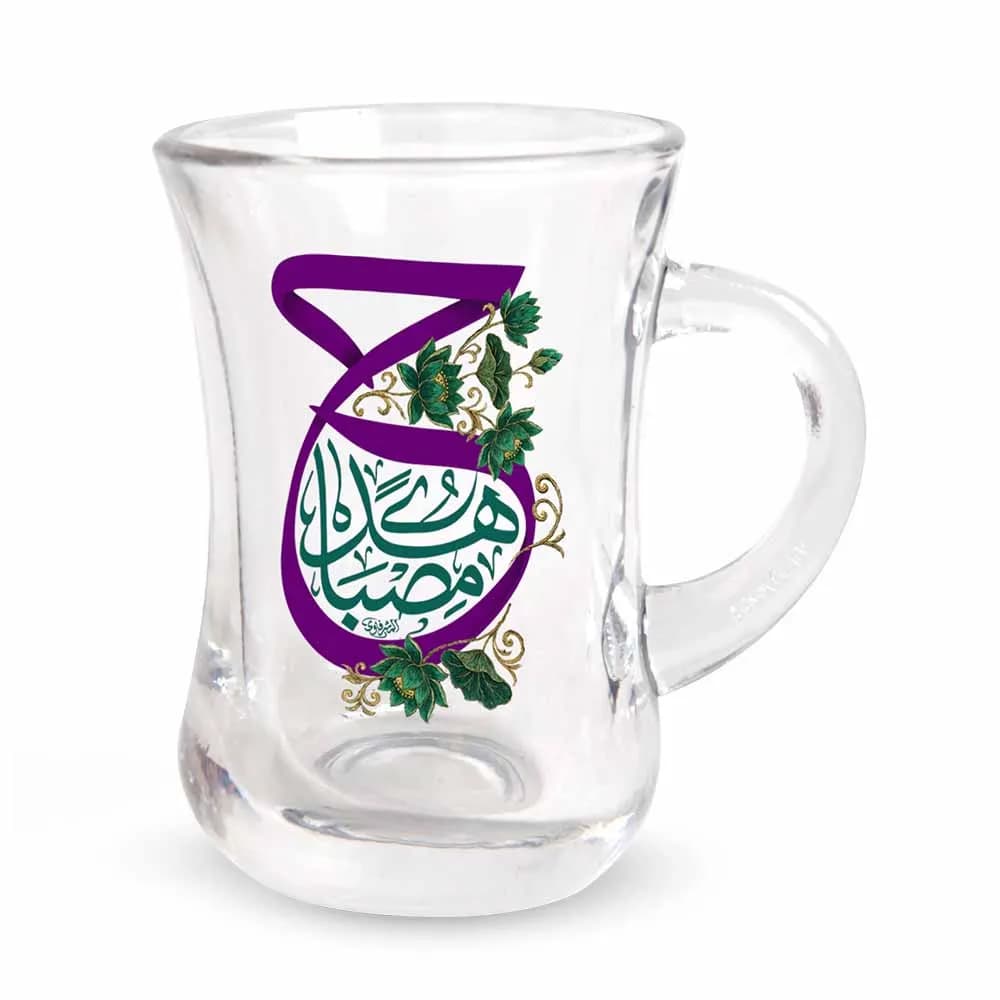 استکان کمر باریک دسته دار محرم مصباح الهدی شش عددی کد 2686 — تصویر ۲