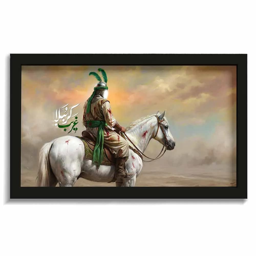 قاب محرم مخمل تصویری غریب کرببلا کد 60041 — تصویر ۲