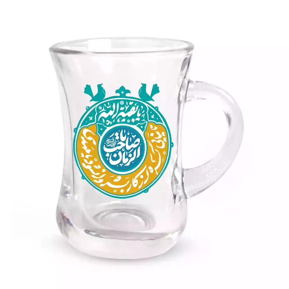 استکان کمرباریک نیمه شعبان دسته دار 6 عددی یا صاحب الزمان کد 1371