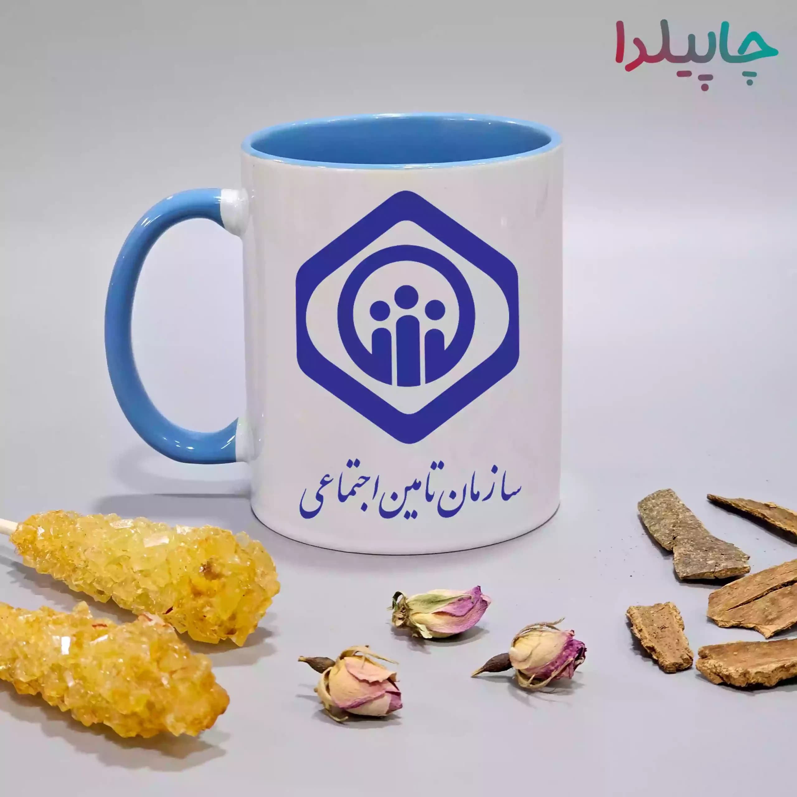 لیوان با لوگو سازمان تأمین اجتماعی