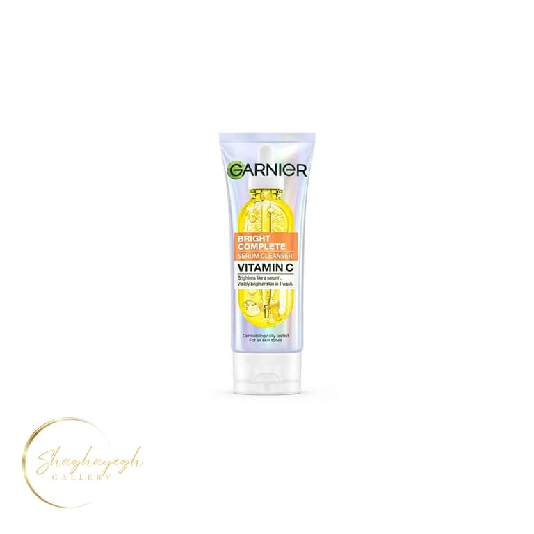 شوینده صورت روشن‌کننده گارنیر با فرمول ویژه سرمی ویتامین سی ۱۰۰ میل Garnier Bright Complete Vitamin C Serum Cleanser