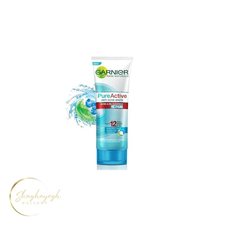اسکراب ضدجوش و کنترل چربی گارنیر پیور اکتیو ۱۰۰ میل Garnier Pure Active Anti-Acne & Oil Clearing Scrub